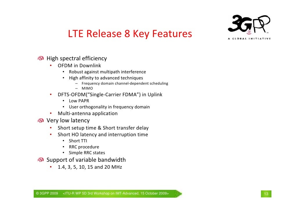 3gpp release 8 3gpp release 11 features